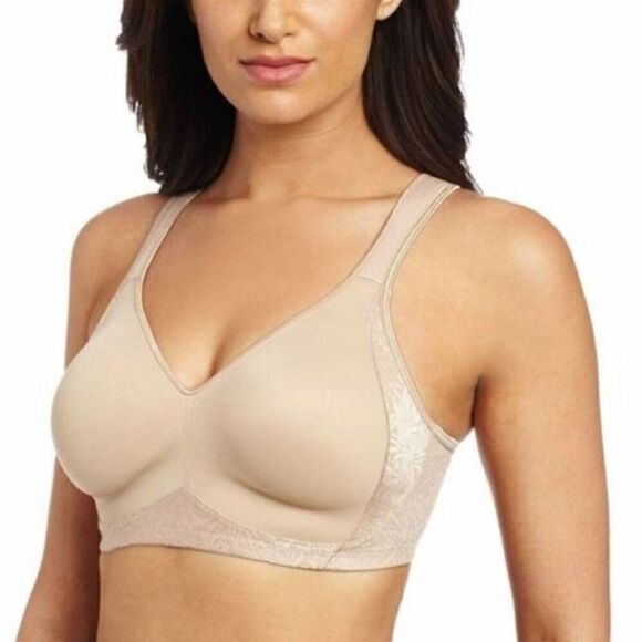 NEW Playtex® Bra: 18 Hour Seamless Smoothing Full-Figure Bra 4049 Beige 44D - Picture 1 of 9